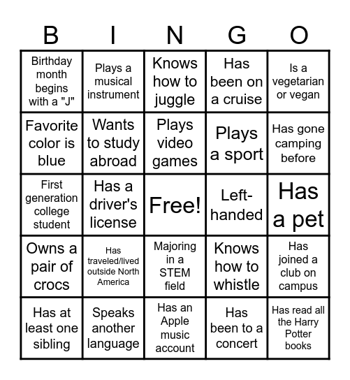 Interactive Bingo Card