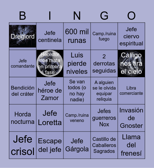 Binrein Bingo Card
