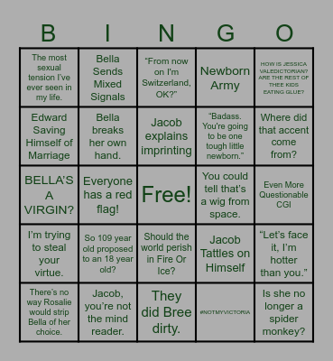 Eclipse Bingo Card