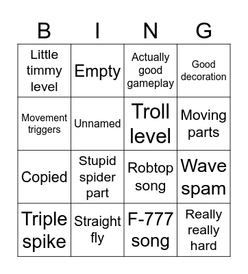 Recent tab bingo Card