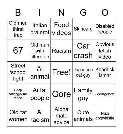 IG reels bingo Card