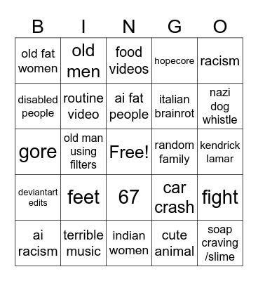 instagram reels Bingo Card