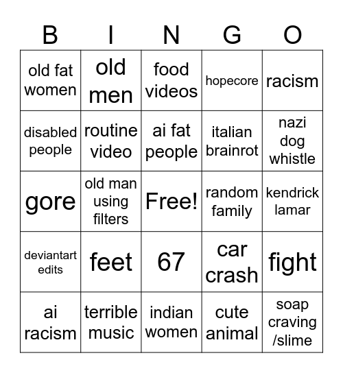 instagram reels Bingo Card
