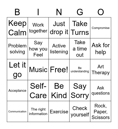 Conflict Resolution! Bingo Card