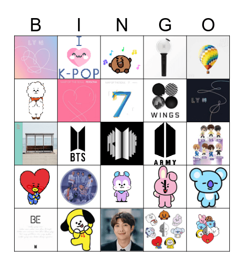 BTS Bingo Card