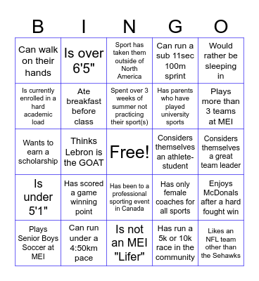 SACC Bingo Card
