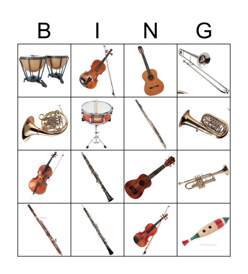 INSTRUMENTOS MUSICALES Bingo Card