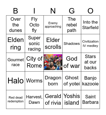Songs in Video Games Bingo Card