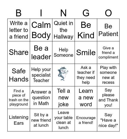 Kindness Bingo Card