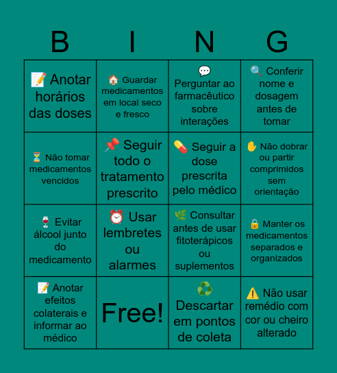 Bingo EducaParkinson Bingo Card