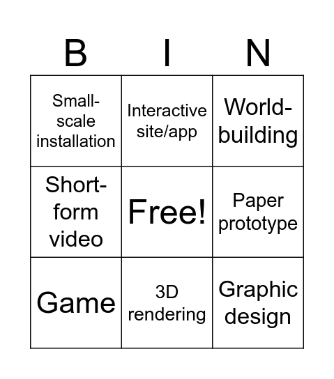 7 in 7 Bingo Card