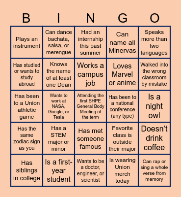 Human Bingo Card