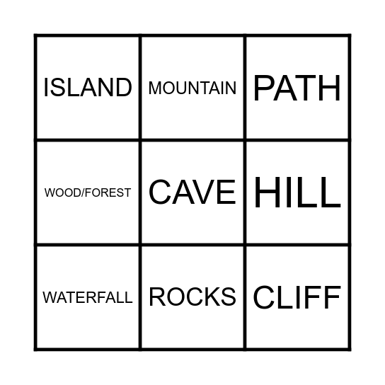 UNIT 5: GOING OUT Bingo Card