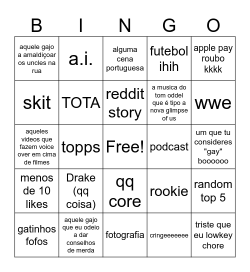 tiktok do meu bolo fofo Bingo Card