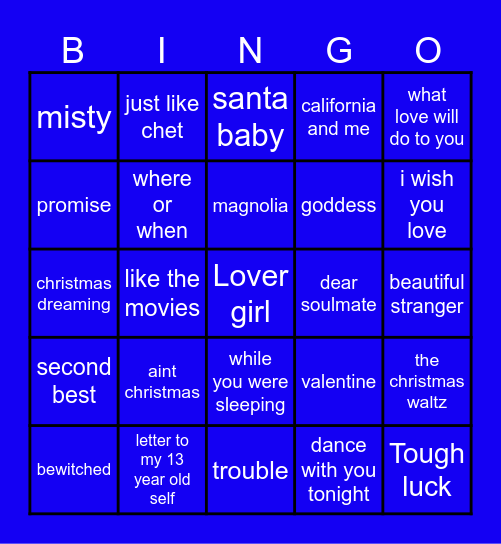 laufey bingo Card