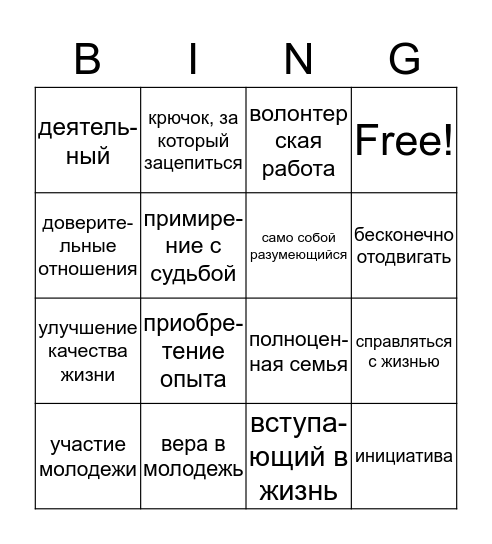 Eesti noored Bingo Card