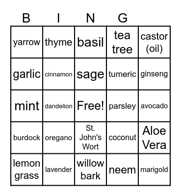 Arbor Day Bingo Card