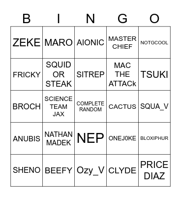 SHIFTER BINGO Card