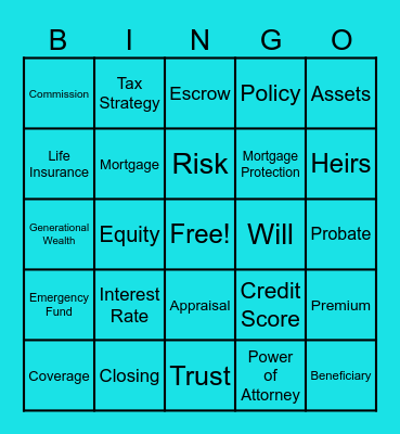The Wealth Playbook Bingo Card