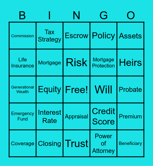 The Wealth Playbook Bingo Card