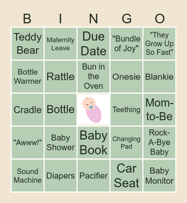 Baby Shower Bingo Card