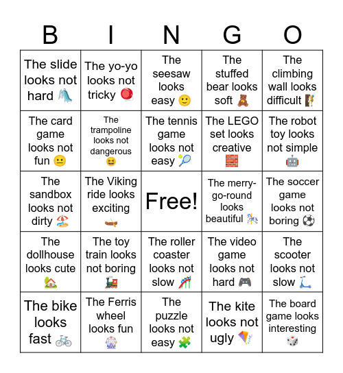B4 L14 The puzzle looks not easy 🧩 Bingo Card