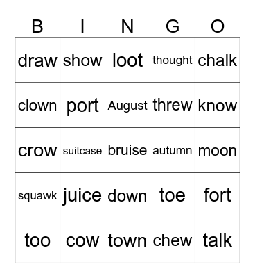 Spelling Bingo - Charlotte Bingo Card