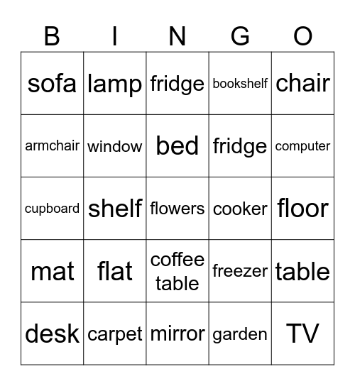 house Bingo Card