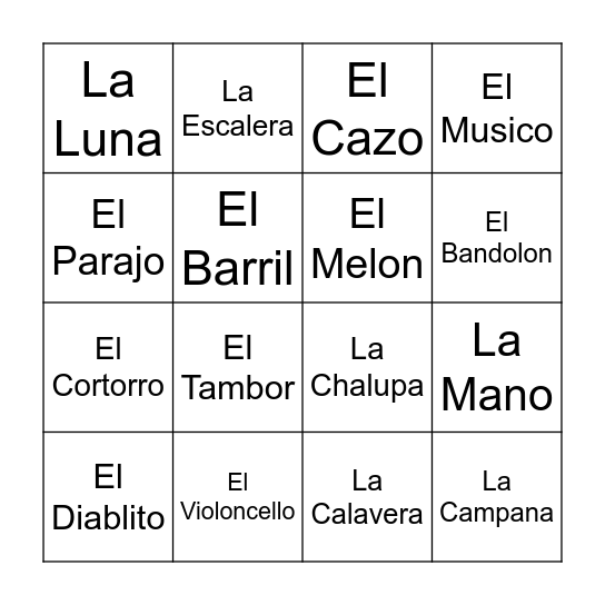 Loteria Bingo Card
