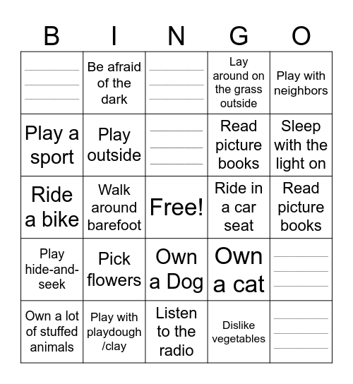 "Used to" ESL Bingo Card