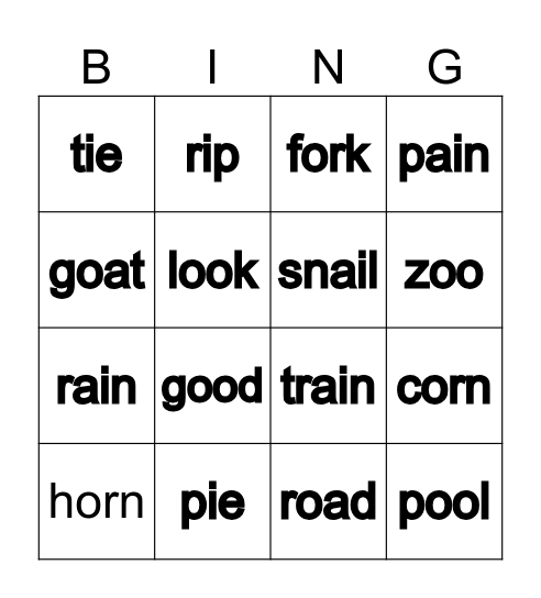 GROUP 2 BINGO Card