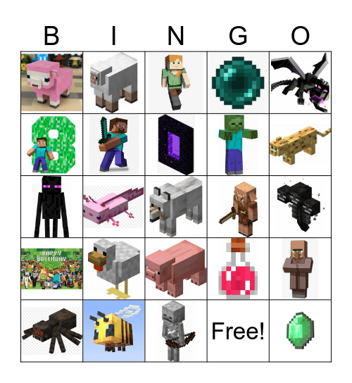 Dylan’s Birthday BINGO Card