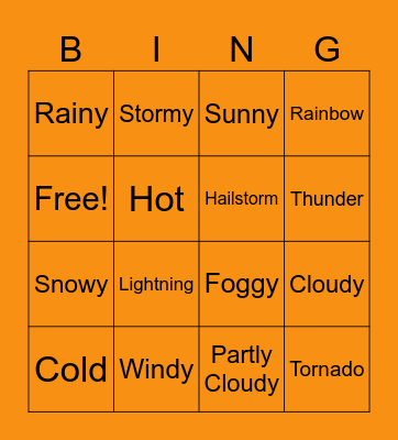 The Weather Bingo Card