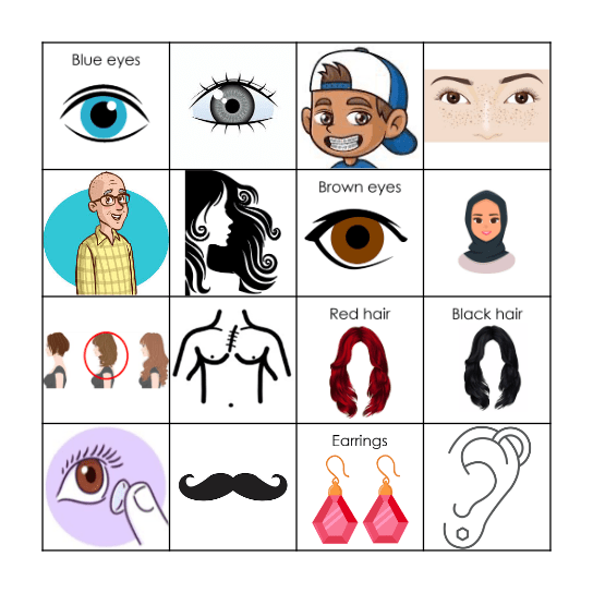 Describing People Bingo Card