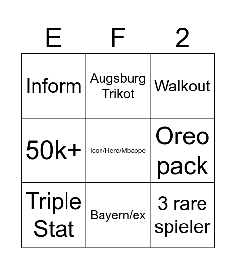 Pack bingo Card