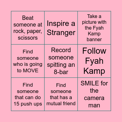 Fyah Fest Bingo🔥 Bingo Card