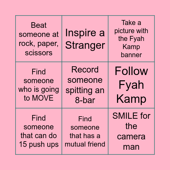 Fyah Fest Bingo🔥 Bingo Card
