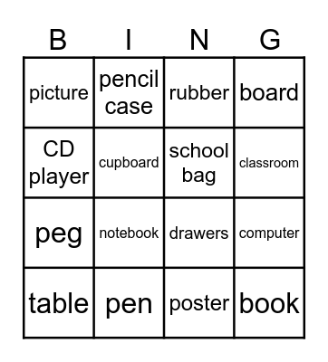 Our new things! Bingo Card