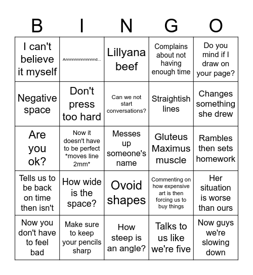 Deborah Bingo Card