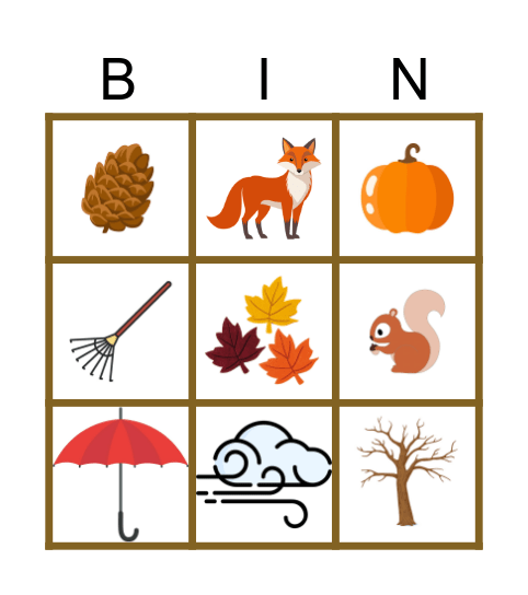 Herfst Bingo Card