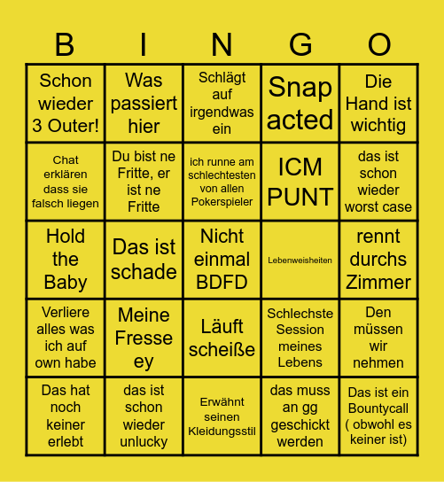 Nick Held Bingo Card