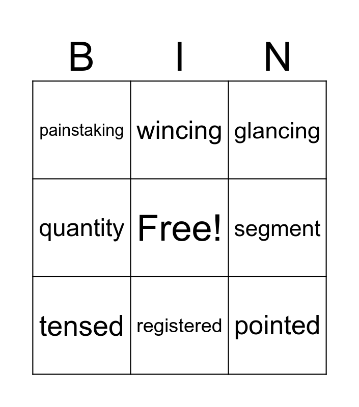 Unit 1 Lesson 5 Bingo Card