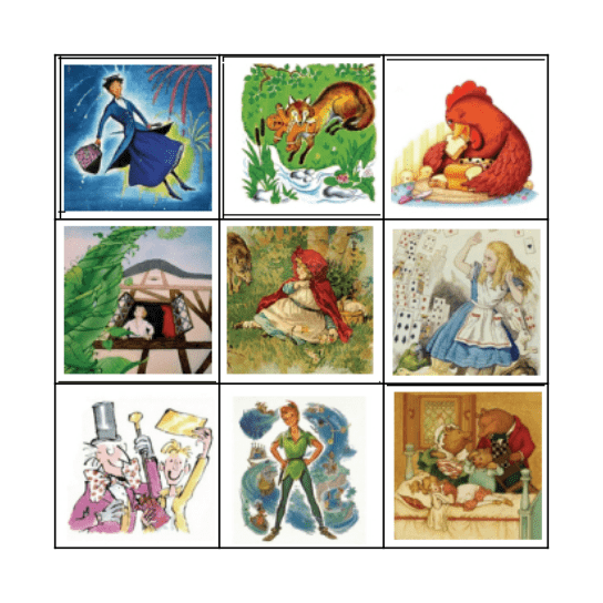 Children Stories Bingo Card