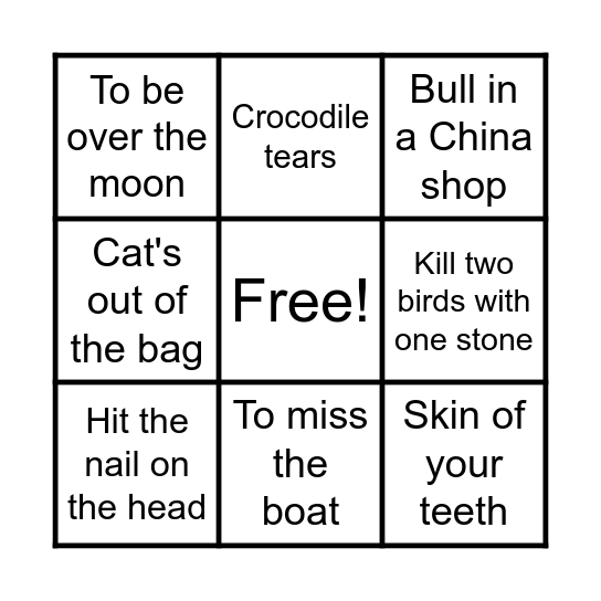 B I N G O Bingo Card