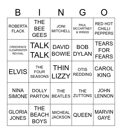 ERIC'S WHO COVERED WHO??? Bingo Card