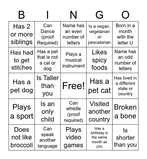 Find Someone Who… Bingo Card