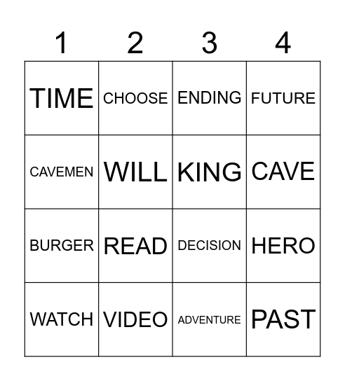 Interactive media Bingo Card