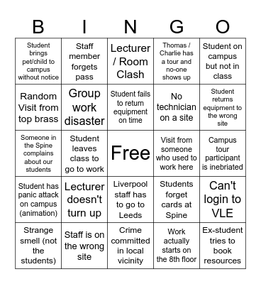 Term Time Banjo Bingo Card