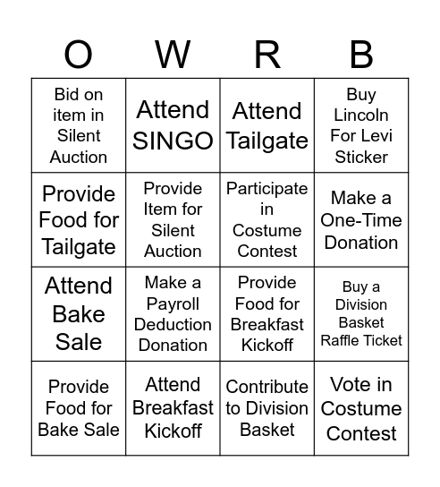 Groovin' For Good Bingo Card