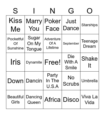 MTO Bingo Card